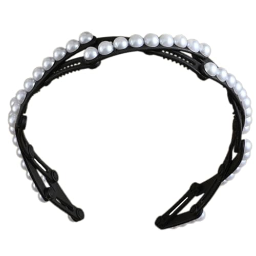SOUTHJIELING Elegante Kunstperlen verzierter Haarschmuck für Damen und Mädchen, faltbares und tragbares Kopfband, Haarschmuck von SOUTHJIELING