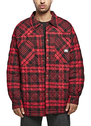 Southpole Herren SP129-Southpole Flannel Quilted Shirt Jacket Jacke, DarkRed, XL von Southpole