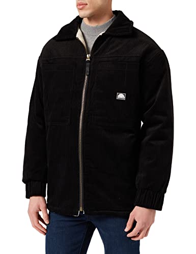 Southpole Herren SP039-Southpole Corduroy Sherpa Jacket Jacke, Black, XXL von Southpole