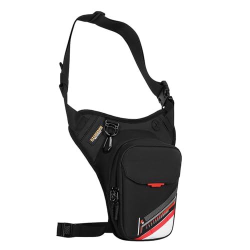 SOUUXIU Motorcycle Leg Bag Men Motorrad Bein Tasche Motorrad Beutel wasserabweisend mit großem Hauptfach und reflektierenden Streifen für Motorrad Reisen und täglichen Gebrauch (20 * 15 * 8) von SOUUXIU