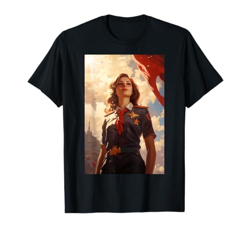 Sowjetische Pionier-Mädchen, authentische sowjetische Kunst T-Shirt Sowjetische Pionier-Mädchen, authentische sowjetische Kunst T-Shirt von SOVI8. Vintage Retro Propaganda Soviet Poster.
