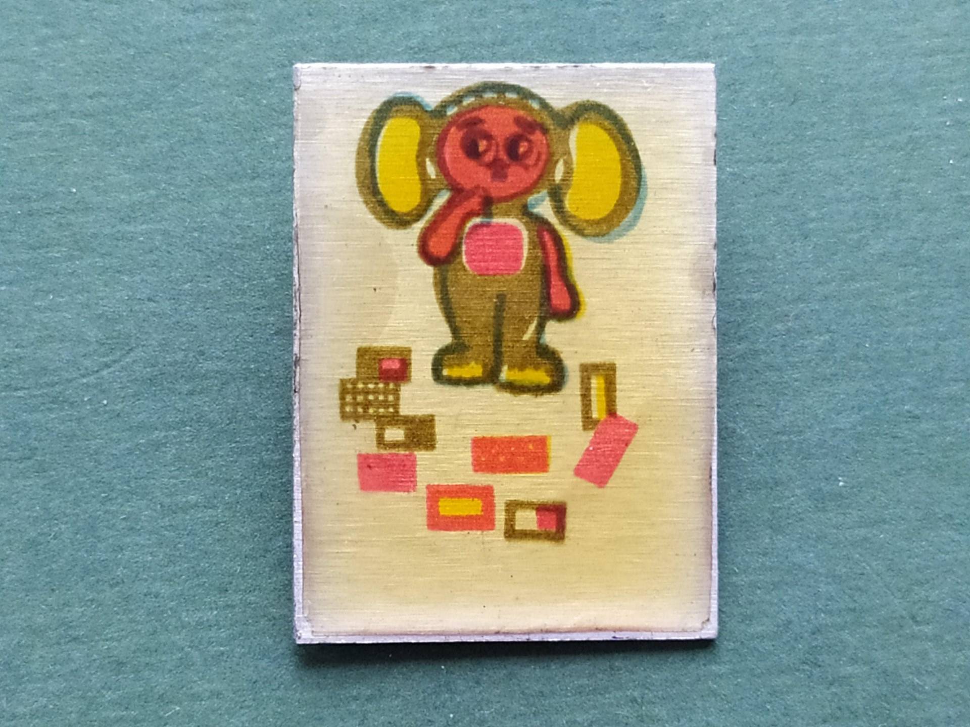 Cheburashka Anstecknadel. Kinder-Anstecker. Vintage Kinder-Sowjet-Pin-Abzeichen, Made in Udssr, 1980Er Jahre von SOVOK