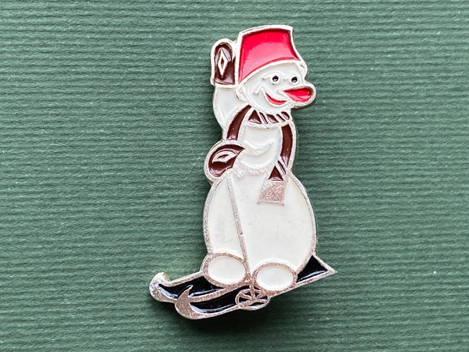 Schneemann Pin, Happy New Year. Vintage Silberne Metallstifte, Neujahr, Udssr А5 von SOVOK