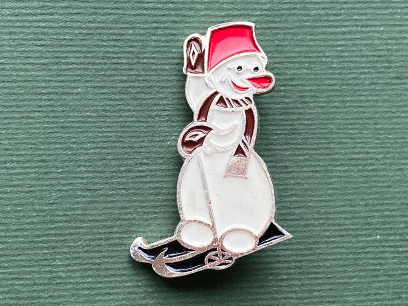 Schneemann Pin, Happy New Year. Vintage Silberne Metallstifte, Neujahr, Udssr А5 von SOVOK