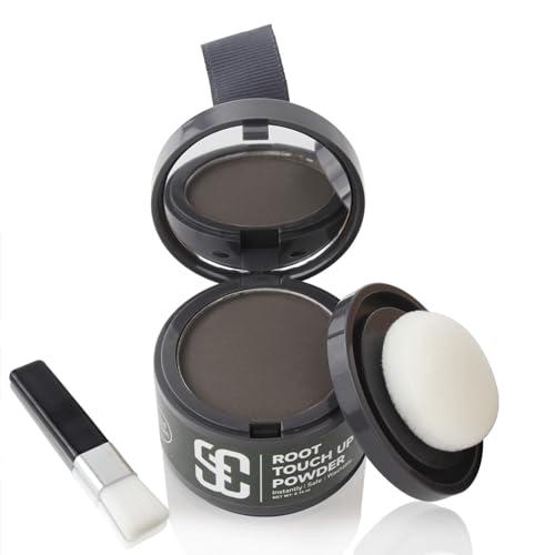 Ansatzpuder, Haar-Concealer Haarverdichtung für Frauen und Männer, Haaransatz Ausbessern & Kaschiert Sofort Haarausfall,Touch Up Haarpulver für dünnes Haar für Frauen (Dunkelbraun, 4g) von SOVONCARE