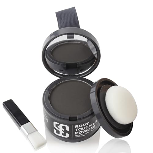 Ansatzpuder, Haar-Concealer Haarverdichtung für Frauen und Männer, Haaransatz Ausbessern & Kaschiert Sofort Haarausfall,Touch Up Haarpulver für dünnes Haar für Frauen (Schwarz, 4g) von SOVONCARE