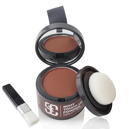 Ansatzpuder, Haar-Concealer Haarverdichtung für Frauen und Männer, Haaransatz Ausbessern & Kaschiert Sofort Haarausfall,Touch Up Haarpulver für dünnes Haar für Frauen (Rotbraun, 4g) von SOVONCARE