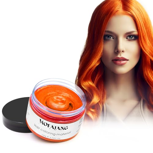 Orange Haarfärbemittel Wachs, SOVONCARE Temporäre Natürliche Frisur Creme für Frauen & Männer Kinder Halloween Cosplay und Datum 4,23 oz (Orange) von SOVONCARE