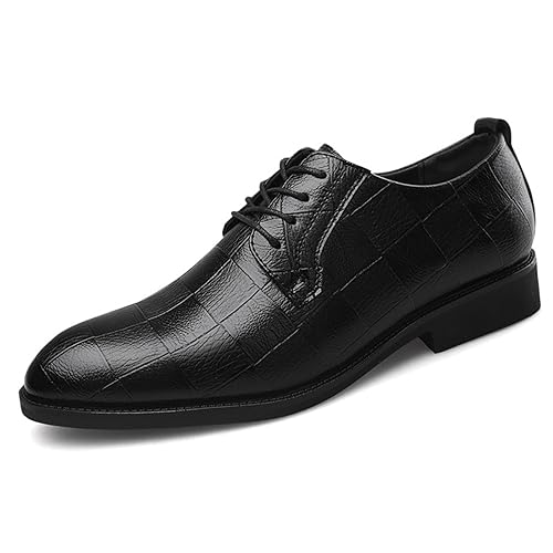 Herren Anzugschuhe Schnürhalbschuhe Klassischer Business Derby Oxford Schnürschuh Hochzeitsschuhe,Schwarz,39 EU von SOVORM