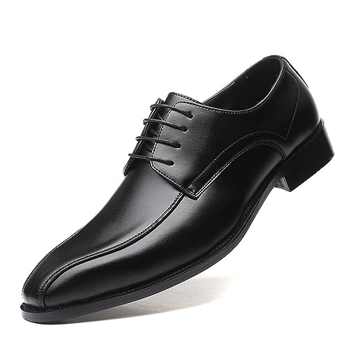 SOVORM Anzugschuhe Herren Schwarz Lederschuhe Klassischer Business Schnürschuhe Oxford Derby Hochzeit Schuhe,Schwarz,46 EU von SOVORM