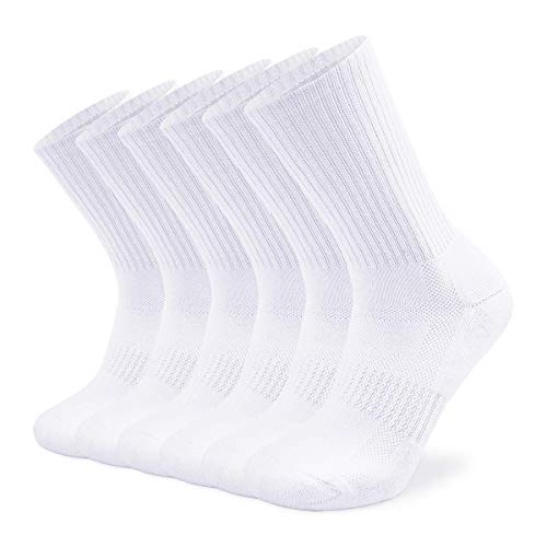SOX TOWN Moisture Wicking Breathable Performance Combed Cotton Cushion Crew Socks Men 6 Pack(White XL) von SOX TOWN