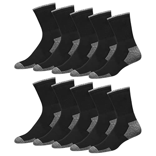 SOXCO 10 Paar Sportsocken Herren Socken mit Kissen (EU 35-38, Schwarz) von SOXCO