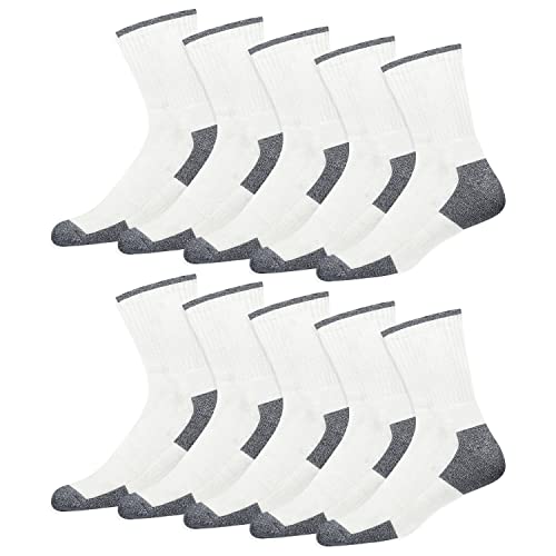 SOXCO 10 Paar Sportsocken Herren Socken mit Kissen (EU 35-38, Weiß) von SOXCO