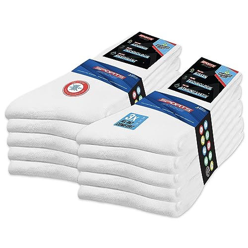 SOXCO 10 Paar Socken Herren Damen 39-42 Sportsocken Arbeitssocken (EU 39-42, Weiß Solide) von SOXCO