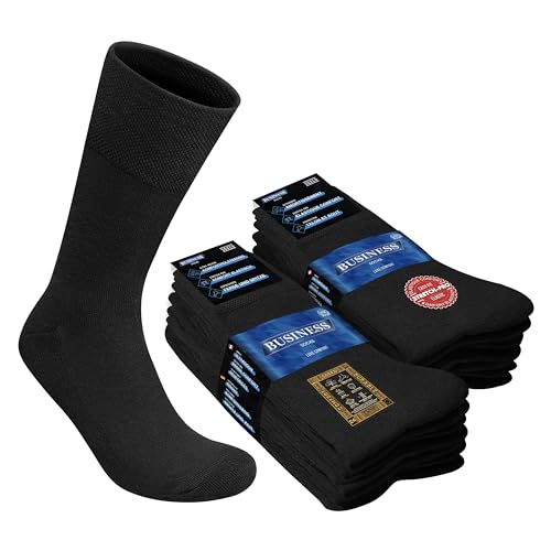 SOXCO Business Socken Herren Schwarze Socken, 10er-Pack, 43-46 von SOXCO