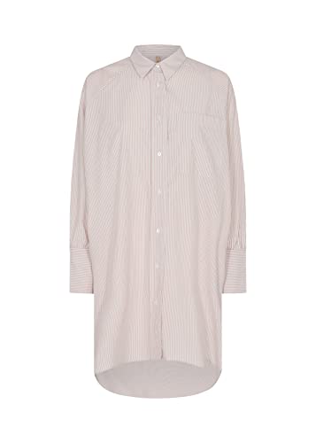 Soya Concept Damen SC-Bea 2 Oversize Striped Shirt Top, Stucco Brown Combi, Small von SOYACONCEPT