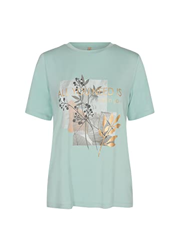 Soya Concept Damen SC-Marica 181 Short Sleeve with Front Print T-Shirt, Green Haze, XS von SOYACONCEPT