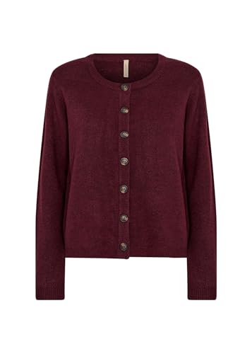 SOYACONCEPT Damen Cardigan SC-Orlean, Rundhals, Strickjacke, Dark Red, L von SOYACONCEPT