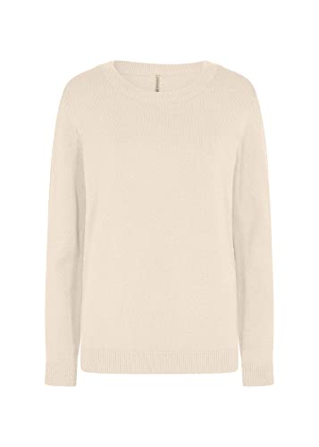 Soyaconcept Damen SC-Blissa 15 Basic Round Neck Knit Pullover, cremefarben, XXL von SOYACONCEPT