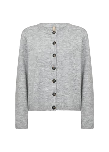 SOYACONCEPT Damen Strickjacke SC-Orlean, Cardigan, Rundhals, Light Grey, L von SOYACONCEPT