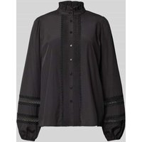 Soyaconcept Regular Fit Hemdbluse mit Stehkragen Modell 'NETTI' in Black, Größe XS von Soyaconcept