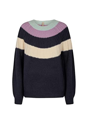 Soya Concept Damen Soyaconcept SC-Benita 1 Pullover, 6910 Navy Combi, Medium von SOYACONCEPT