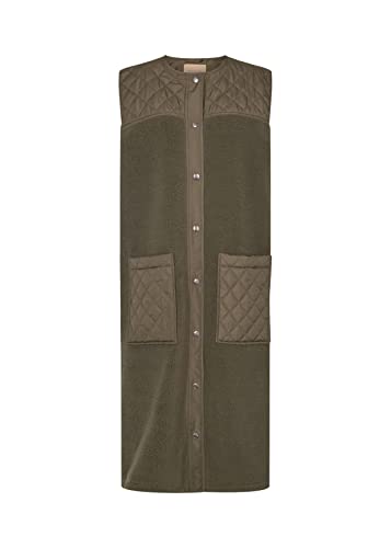 SOYACONCEPT Womens SC-Briane 1 Long quiltet Waistcoat w. Teddy. Weste, Dark Army, XX-Large von SOYACONCEPT