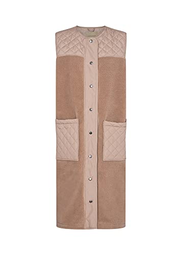 SOYACONCEPT Womens SC-Briane 1 Long quiltet Waistcoat w. Teddy. Weste, Stucco Brown, Medium von SOYACONCEPT