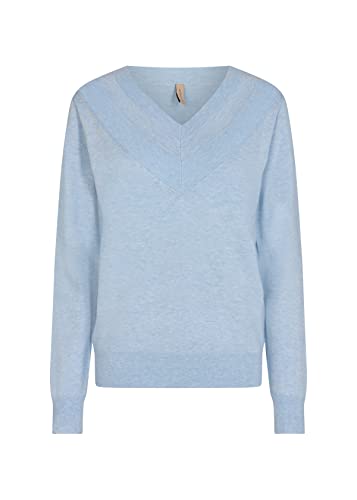 Soyaconcept Damen Sc-Dollie 706 Strickpullover mit V-Ausschnitt Pullover, Cashmere Blue Melange, L von SOYACONCEPT