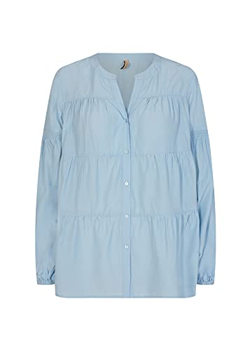 SOYACONCEPT Damen SC-Pelican Loose Fitted Button Blouse Kurzarm-T-Shirt, Kaschmirblau, Large von SOYACONCEPT