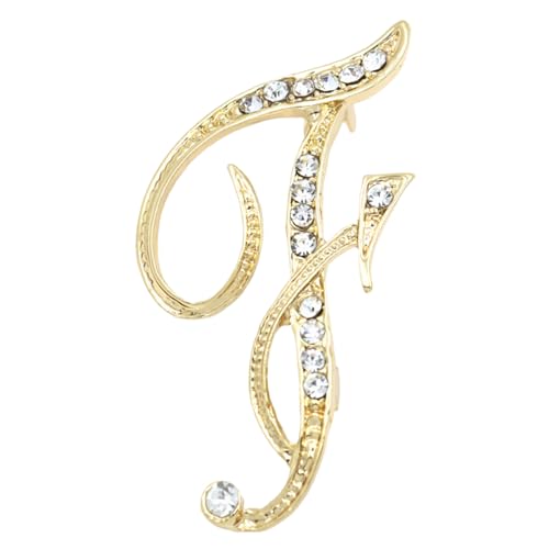 Goldbuchstaben Pins Initialen | Dekorative Goldbuchstaben Pins | Strass Initial-Brosche | Buchstaben Pins | Initial Ornamente | Schmuck mit Broschen für Mädchen und Frauen Soydan von SOYDAN