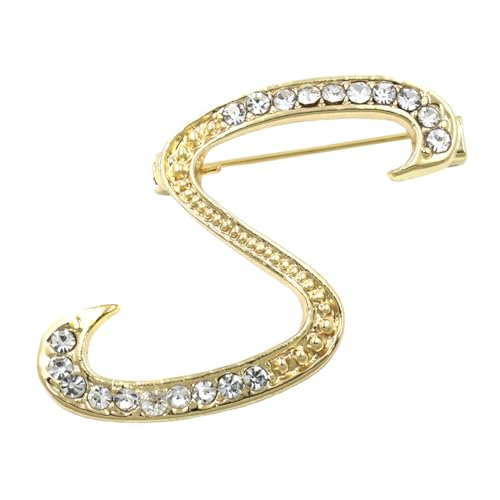 SOYDAN Gold Buchstabenbrosche, Initialverzierungen, Strass-Brosche Anfangsbuchstaben, Schmuck mit Anstecknadeln für Frauen von SOYDAN