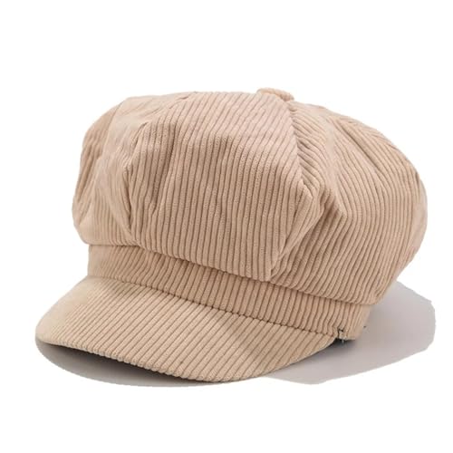SOYNIA Barett Baskenmützen Für Herren Einstellbare Weiche Warme Cord Damen Mädchen Baker Boy Peaked Cap Newsboy Hut Frauen Warme Kappen Khaki von SOYNIA