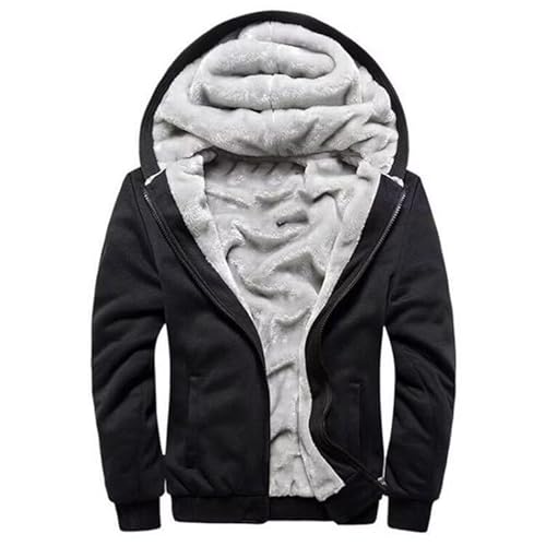 SOYOKA Men's Hoodies Full Zip Fleece Jacket Coat Winter Thick Warm Oversized Zip Up Hooded Top with Pockets Sweater Jumper Men von SOYOKA