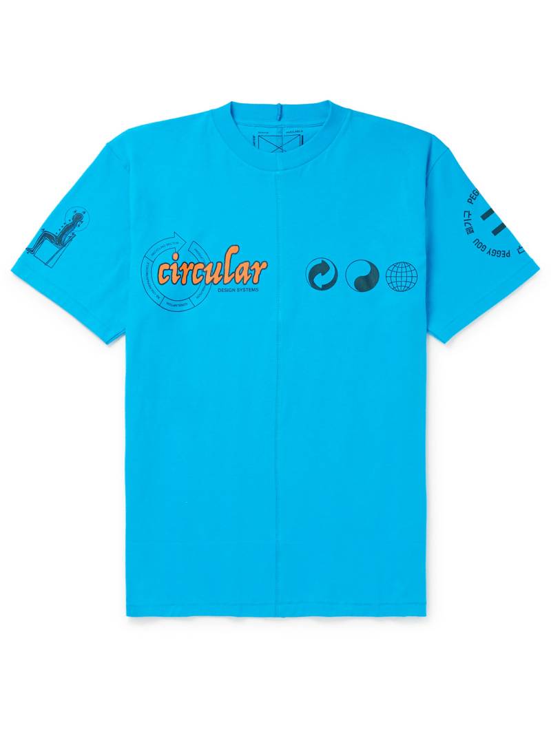 SPACE AVAILABLE - Peggy Gou Printed Upcycled Cotton-Jersey T-Shirt - Men - Blue - S von SPACE AVAILABLE