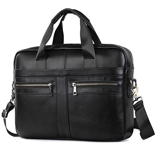 SPAHER Laptoptasche 14 Zoll Aktentasche Herren Business Tasche Arbeitstasche Herren Echtleder Tasche Herren Umhängetasche Schultertasche Messenger Bag Männer Geschenk für Männer von SPAHER