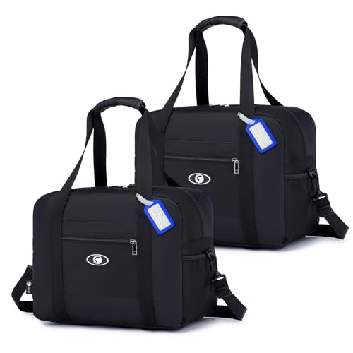 SPAHER 2X Faltbare Reisetasche 40x30x20 Gepäck Tasche Handgepäck Wizzair Vueling Volotea Hand Luggage Eurowings Handtaschen Organizer Duffle Bag von SPAHER