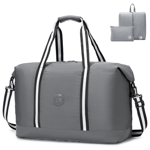 SPAHER 50L Reisetasche Groß Handgepäck Tasche 55x40x23 Germanwings Lufthansa TUI Airways Faltbare Sporttasche Damen Herren Carry on Luggage Gym Duffle Bag Weekender Fitness Bag mit Schuhbeutel von SPAHER