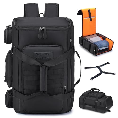 SPAHER 50L Wanderrucksack Reiserucksack 55x35x25 Handgepäck Rucksack KLM Air France Transavia Reisetasche Großer Militär Taktischer Rucksack Wasserdicht Sportrucksack Trekkingrucksack Herren Damen von SPAHER