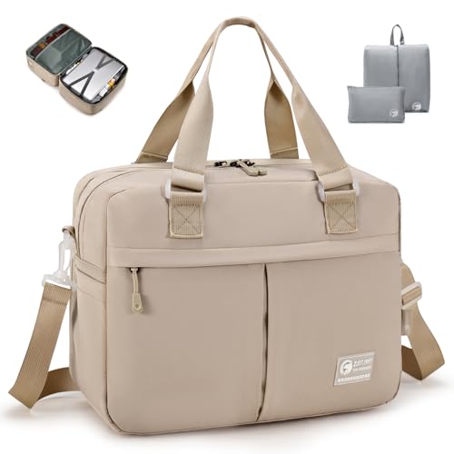 SPAHER Erweiterbar Reisetasche Handgepäck 40x30x15cm British Airways 40x30x25cm Eurowings Handgepäck Tasche Weekender Damen Sporttasche Kliniktasche Geburt Kabinentasche Travel Duffle Bag von SPAHER