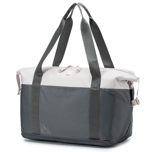 SPAHER Reisetasche Handgepäck 40x30x25 Eurowings Wizzair Vueling Volotea Erweiterbar Hand Luggage Handtaschen Wasserdichter Organizer Duffle Bag Reise-Gepäck Koffer Tasche Grau von SPAHER