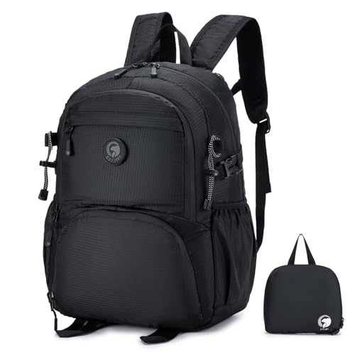 SPAHER Faltbarer Handgepäck Flugzeug Rucksack 40x30x15 British Airways Ultraleicht Reiserucksack 20L Wasserdichter Weekender Herren Damen Kleine Daypack Cityrucksack für Outdoor Camping von SPAHER