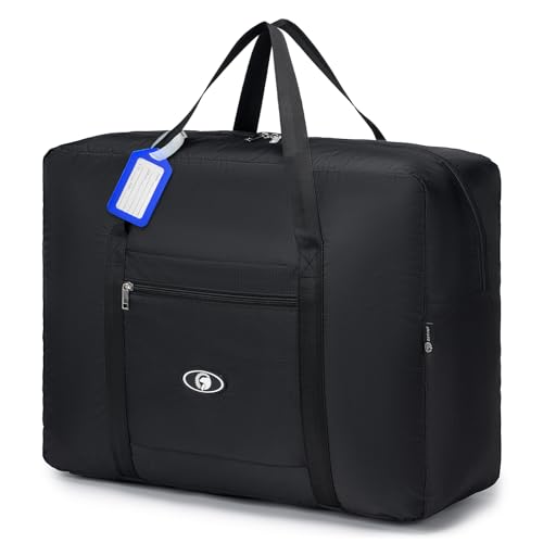 SPAHER Groß Faltbare Handgepäck 55x40x20 TUI Airways Lufthansa Reisetasche Koffer Reise Handtaschen Organizer Duffle Bag Faltbare Packbare Holdall wasserdichte Handtasche 45L von SPAHER