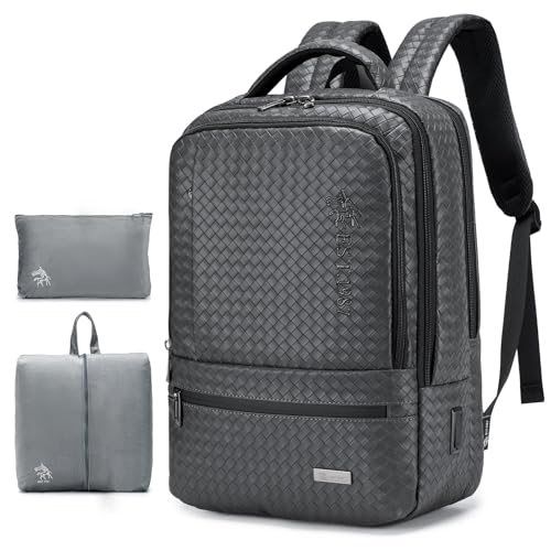SPAHER Handgepäck Rucksack 40x30x15 Handgepäck British Airways Reiserucksack Laptop Rucksack 15,6 Zoll mit Laptopfach Wasserdicht Business Herren Schulrucksack für Teenager College Damen Grau von SPAHER