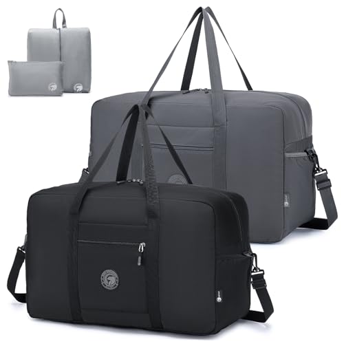 SPAHER Handgepäck Tasche 55x35x25 KLM Air France Transavia Leichte Reisetasche Groß 50L wasserdichte Faltbare Tasche Flugzeug Handtaschen Damen Herren Travel Duffle Cabin Bag mit Reise-Kulturbeutel von SPAHER