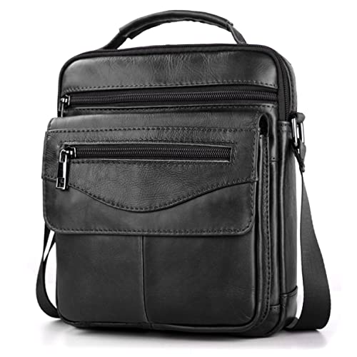 SPAHER Herrentasche Leder Umhaengetasche Handtasche Herren Tasche Echtes Leder Handgelenktasche Herren Schultertasche Crossbody Bag Geschenk für Männer von SPAHER