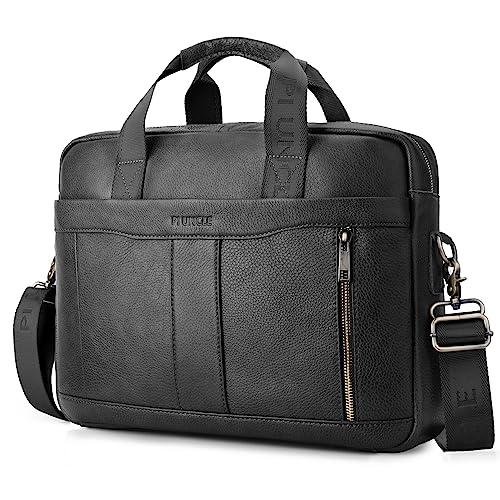 SPAHER Laptoptasche 14 Zoll Aktentasche Herren Business Tasche Arbeitstasche Herren Echtleder Tasche Herren Umhängetasche Schultertasche Messenger Bag Männer Geschenk für Männer von SPAHER