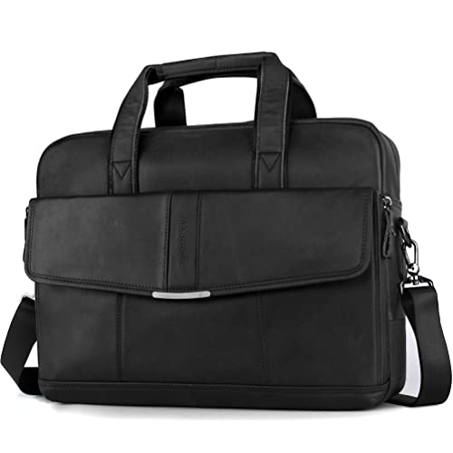 SPAHER Laptoptasche 15.6 Zoll Aktentasche Herren Business Tasche Arbeitstasche Herren Echtleder Tasche Herren Umhängetasche Schultertasche Messenger Bag Männer Geschenk für Männer von SPAHER