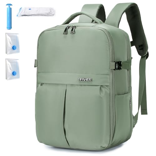 SPAHER Reiserucksack Handgepäck 40x30x20cm Wizzair Vueling mit 2 Vakuumbeutel Laptop Rucksack 15,6 Zoll mit Laptopfach Business Arbeit Herren Damen Schulrucksack für Teenager Notebook College von SPAHER