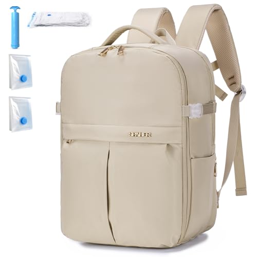 SPAHER Reiserucksack Handgepäck 40x30x20cm Wizzair Vueling mit 2 Vakuumbeutel Laptop Rucksack 15,6 Zoll mit Laptopfach Business Arbeit Herren Damen Schulrucksack für Teenager Notebook College von SPAHER